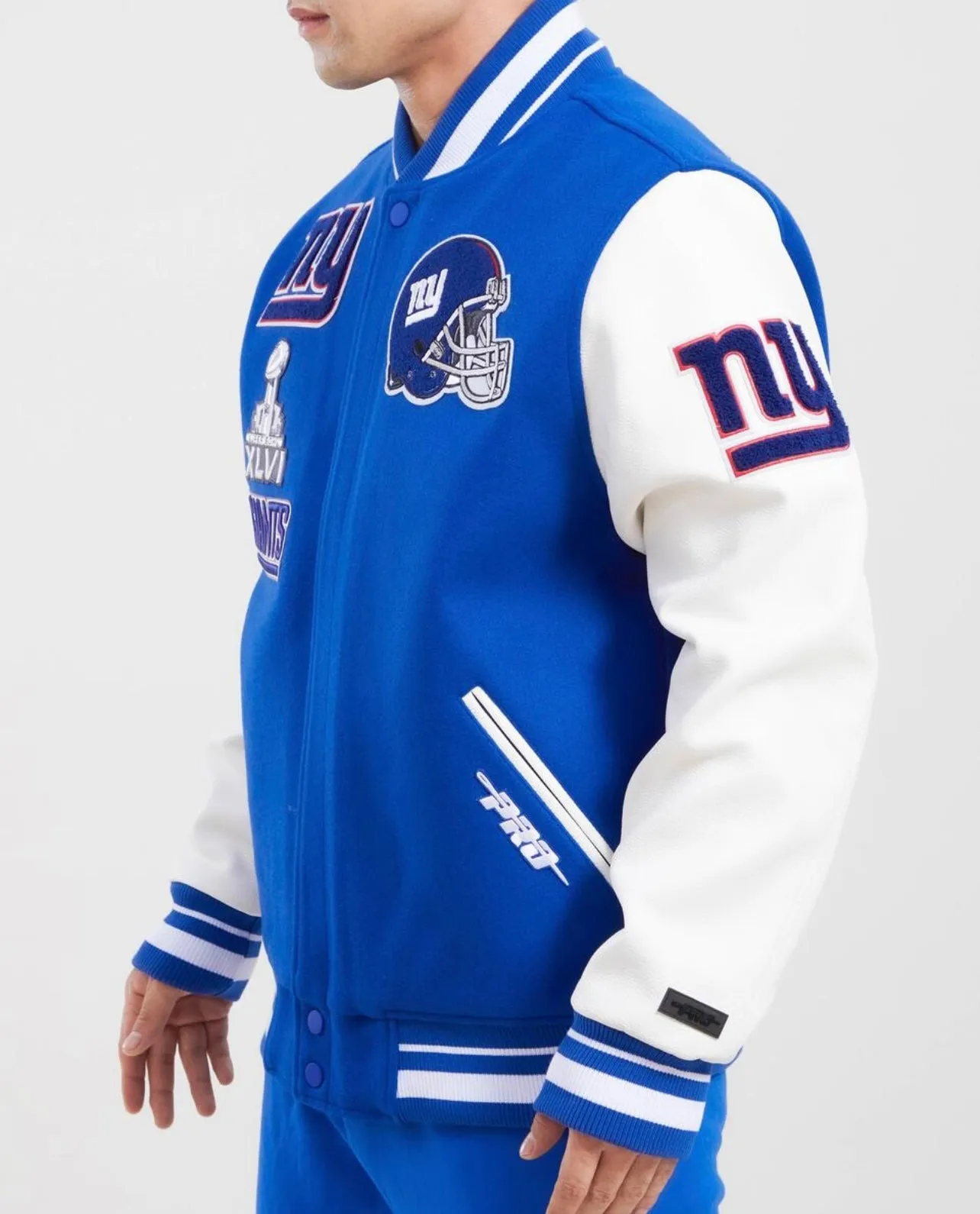 New York Giants Mash Up Varsity Jacket (Blue)