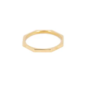 Octagon Ring  - 14k Yellow Gold