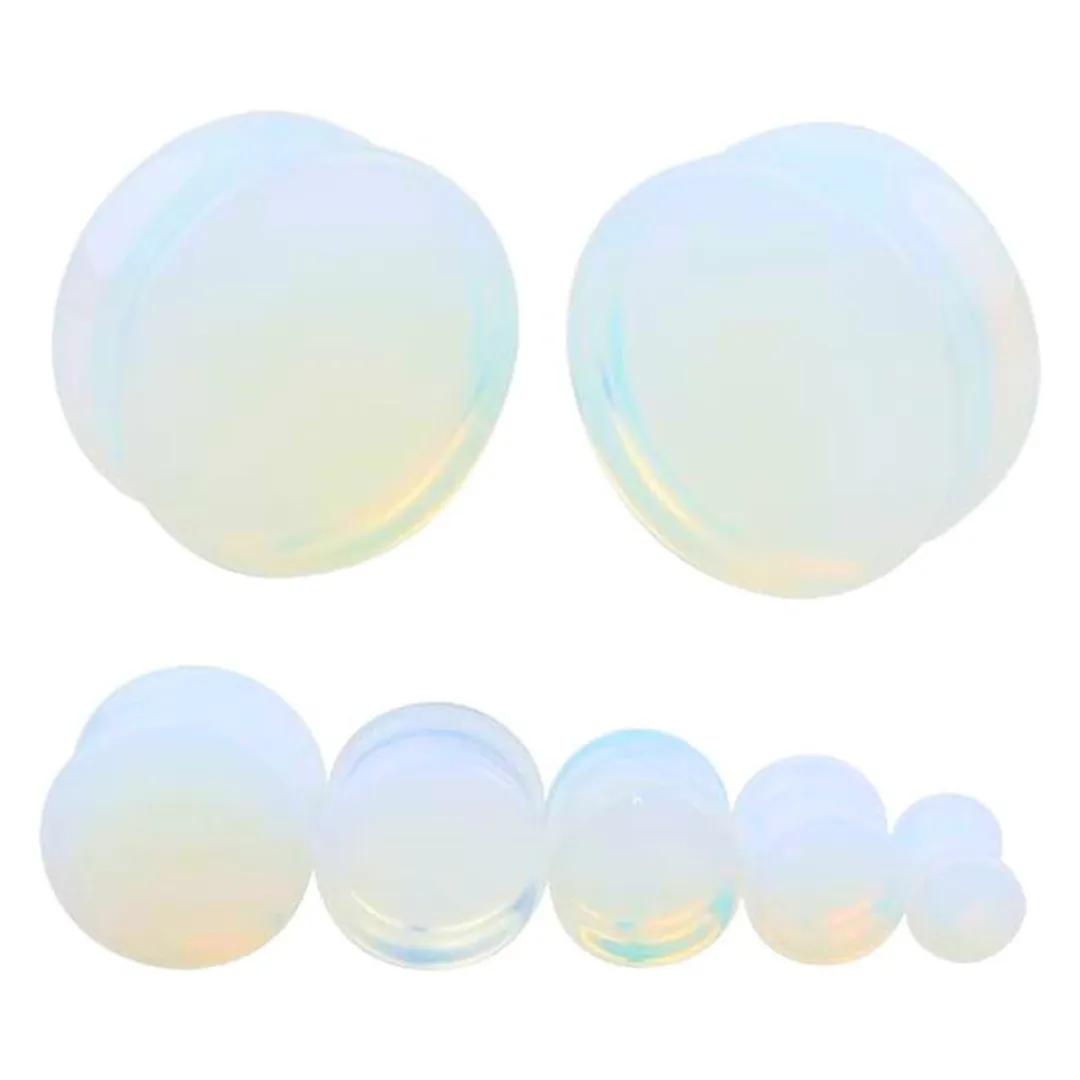 Opalite Stone Double Flare Plugs