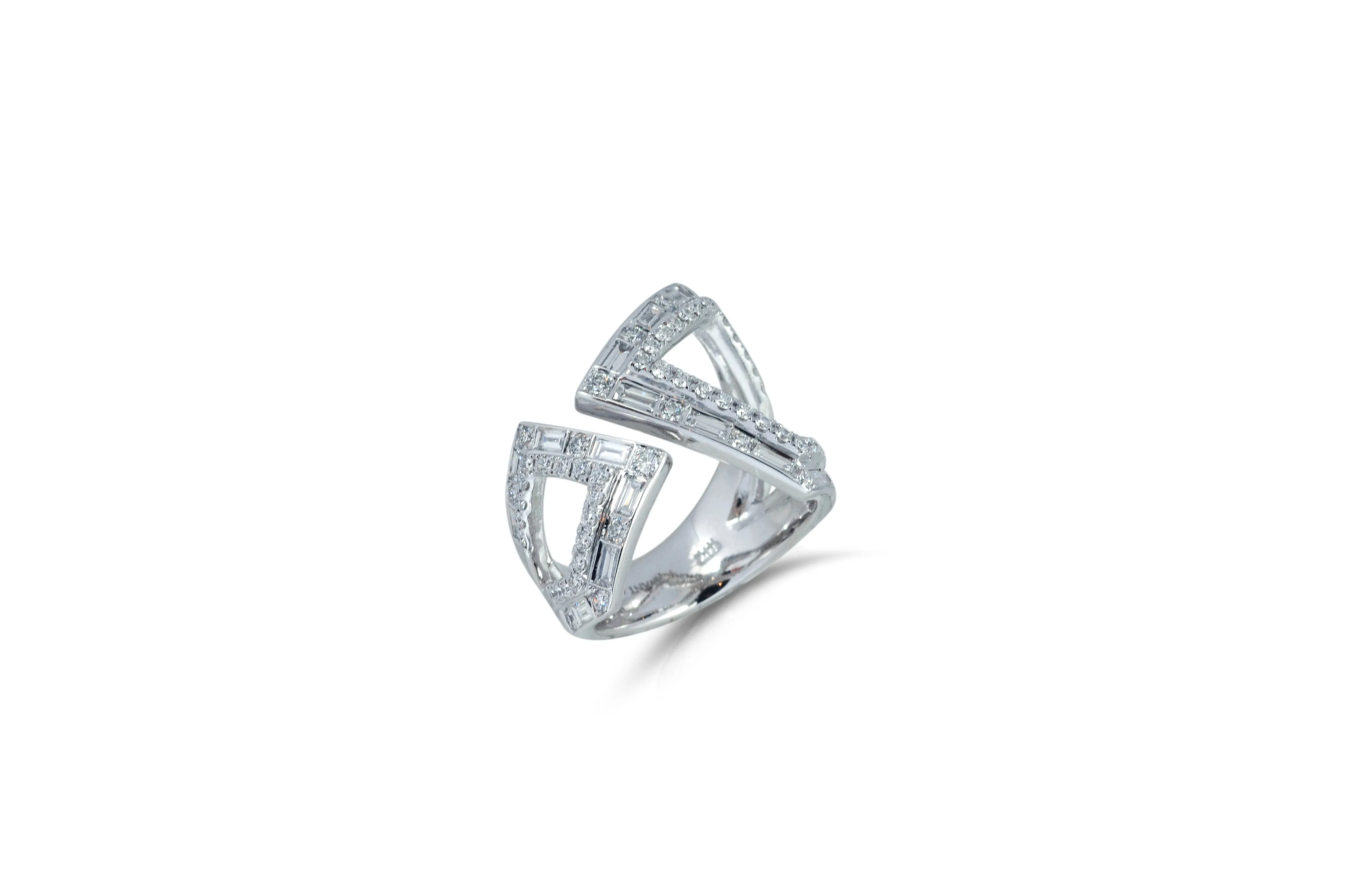 Origami Asymmetry Silhouette Diamond Ring