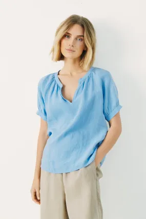 PART TWO POPSY LINEN BLOUSE DUSK BLUE