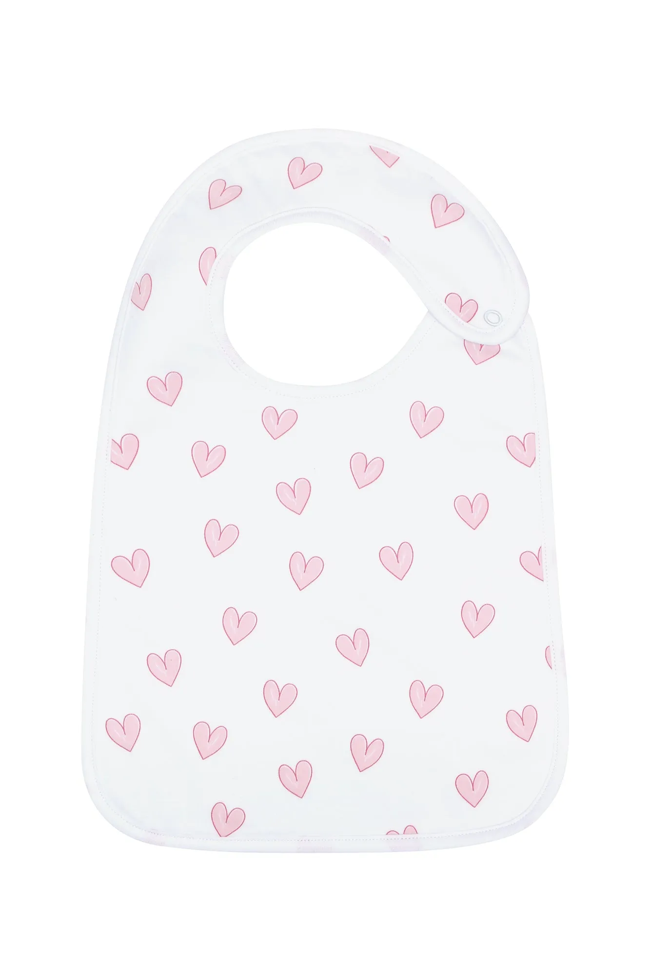 Pink Heart Print Feeding Bib