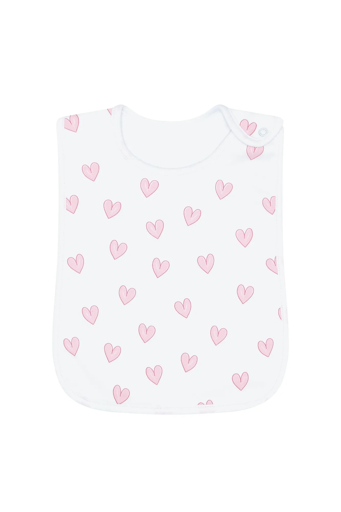 Pink Heart Print Feeding Bib