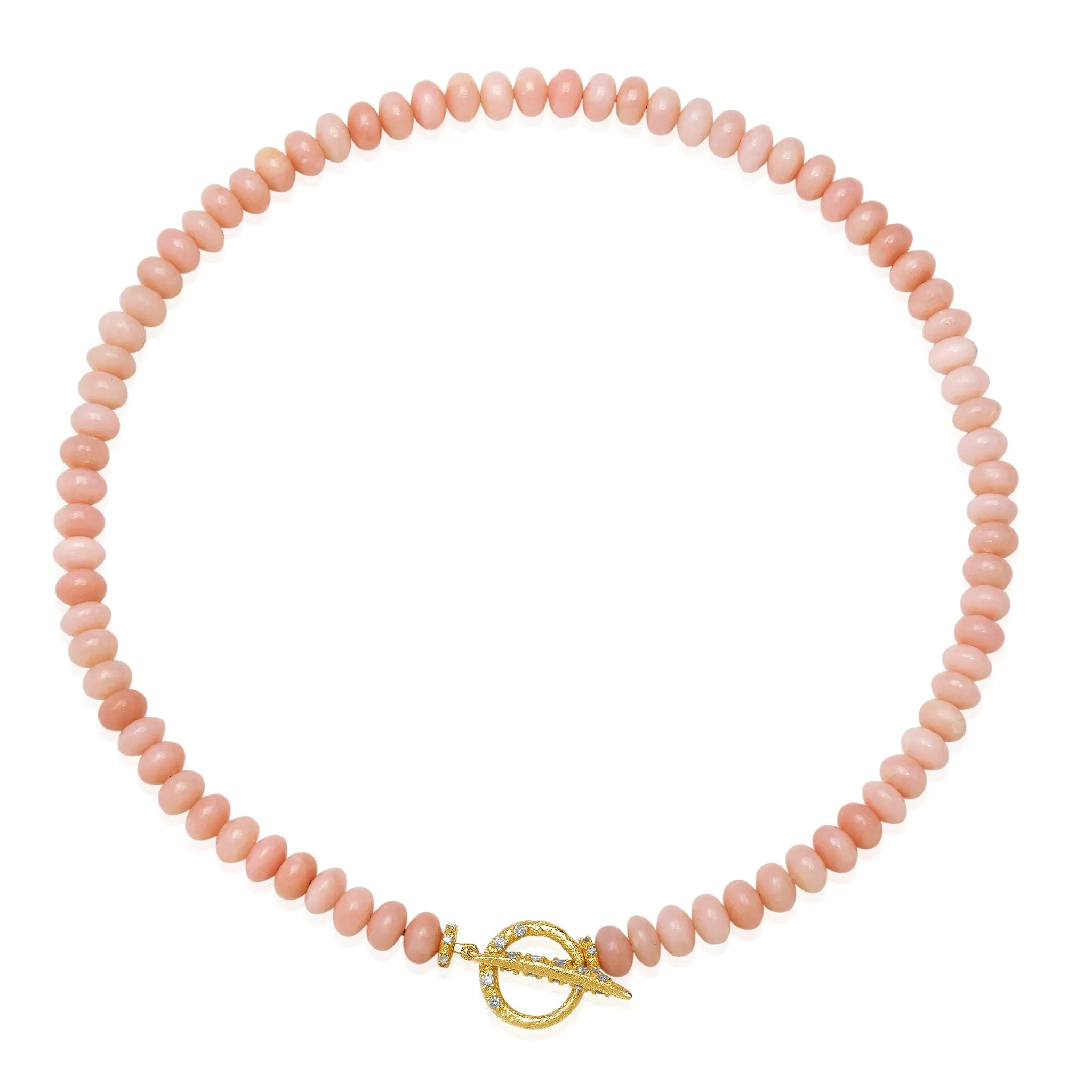 Pink Opal   Diamond Necklace