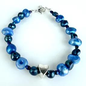 "Pearlz Please" Bracelet (Blue)