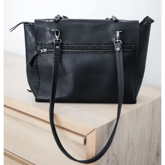 Rebekah Genuine Leather Handbag Black