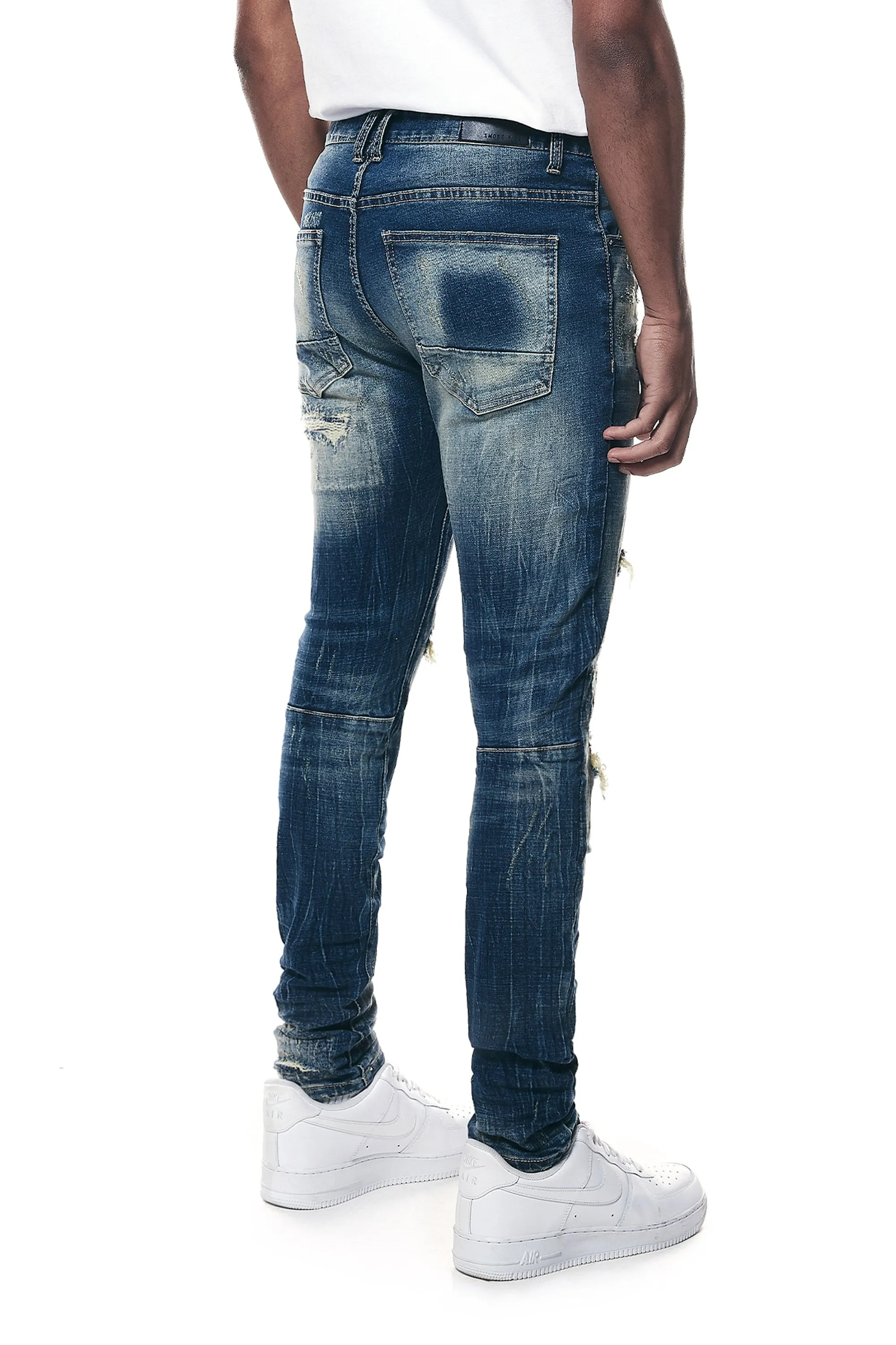 Rip & Repair Super Skinny Denim Jeans - Westport Blue