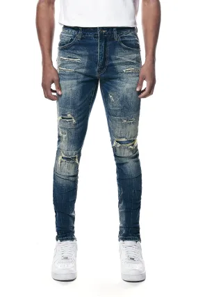 Rip & Repair Super Skinny Denim Jeans - Westport Blue