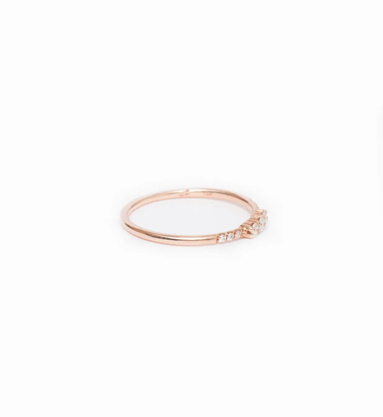 Rose Gold Three Diamond Equilibrium Ring