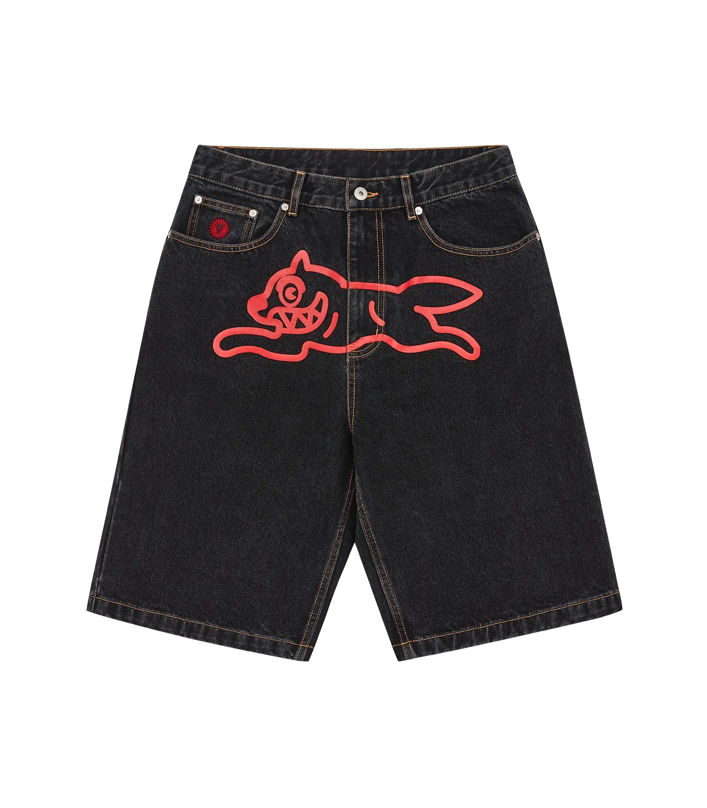 RUNNING DOG DENIM SHORTS BLACK