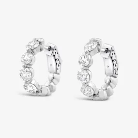 Shared Prong 1.50CT Diamond Huggie Earrings