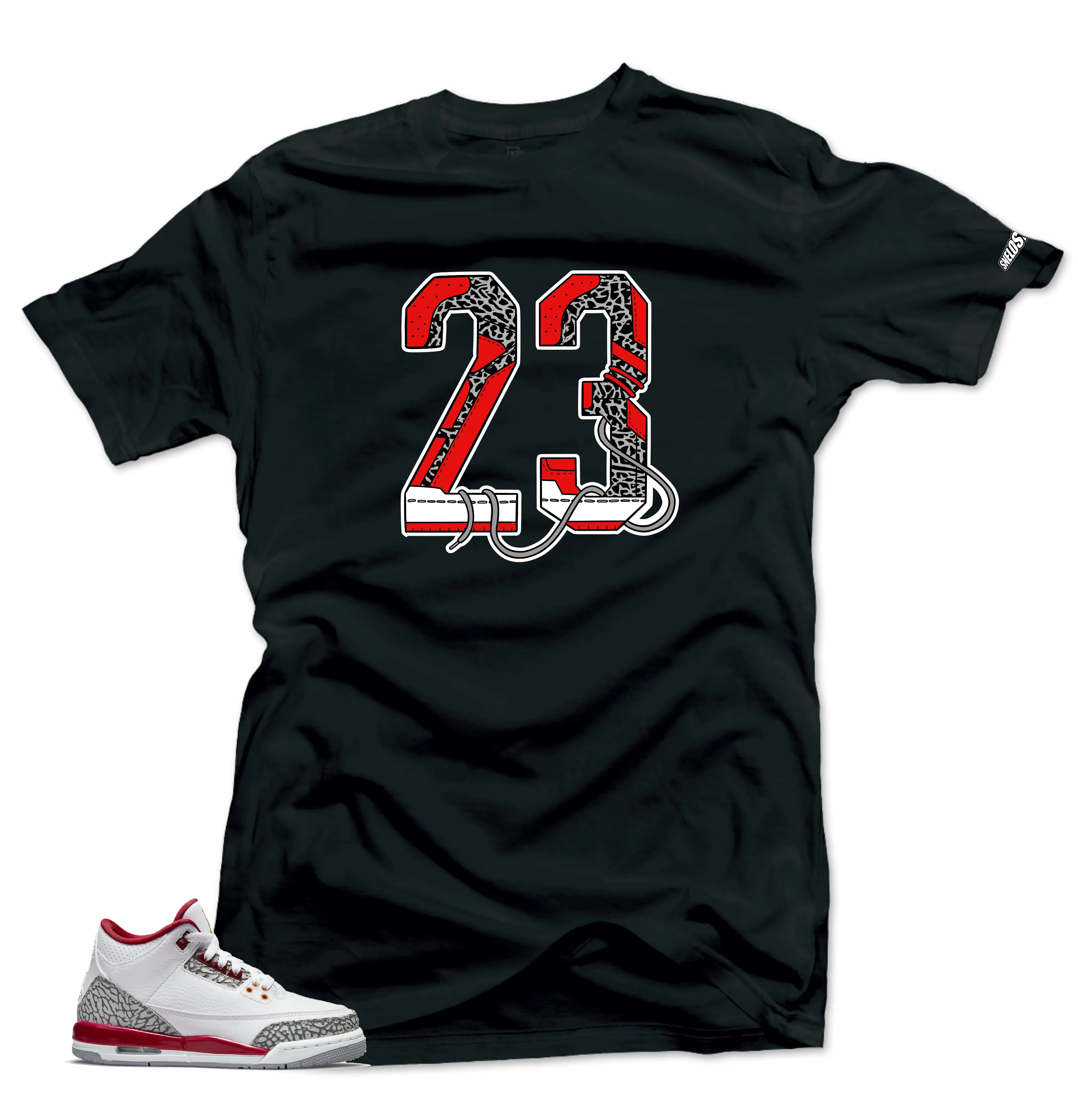 Shirt to Match Jordan 3 Cardinal Sneakers-Snelos 23 Tees