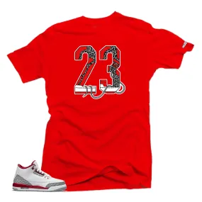 Shirt to Match Jordan 3 Cardinal Sneakers-Snelos 23 Tees