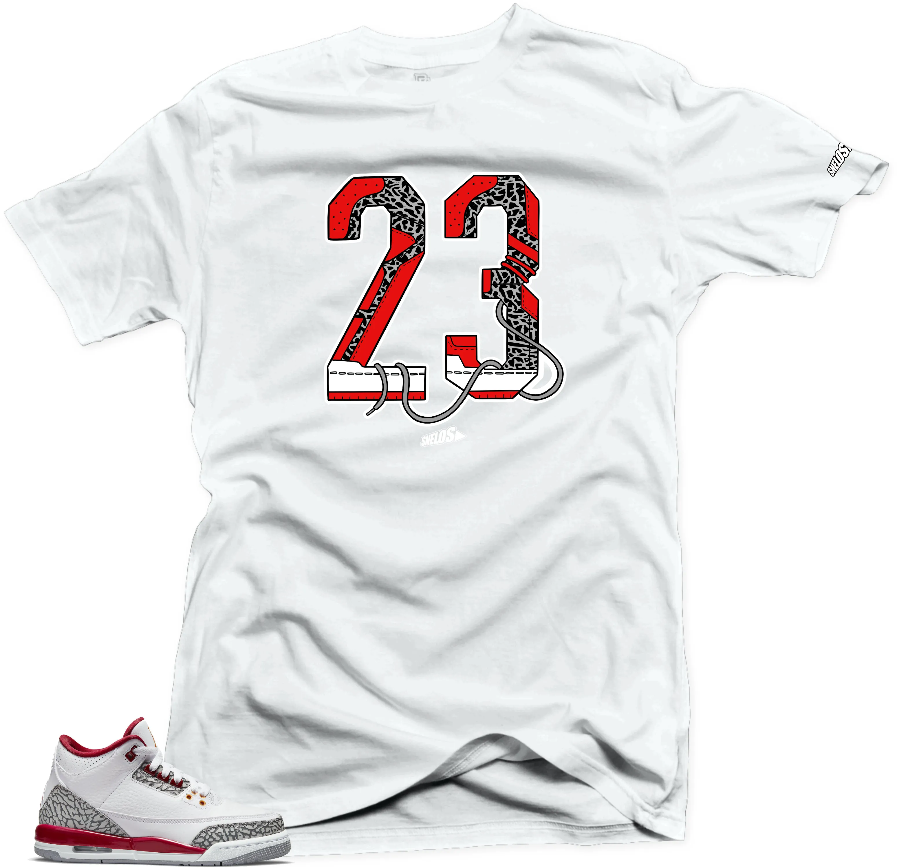 Shirt to Match Jordan 3 Cardinal Sneakers-Snelos 23 Tees