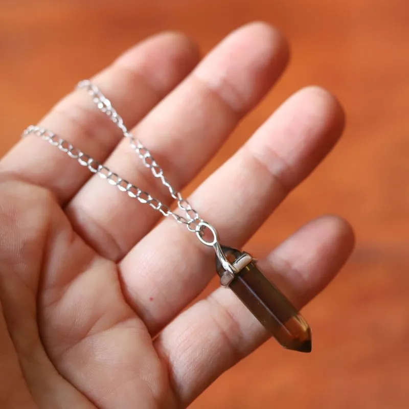 Smoky Quartz Pendant Chain Necklace *Final Sale*