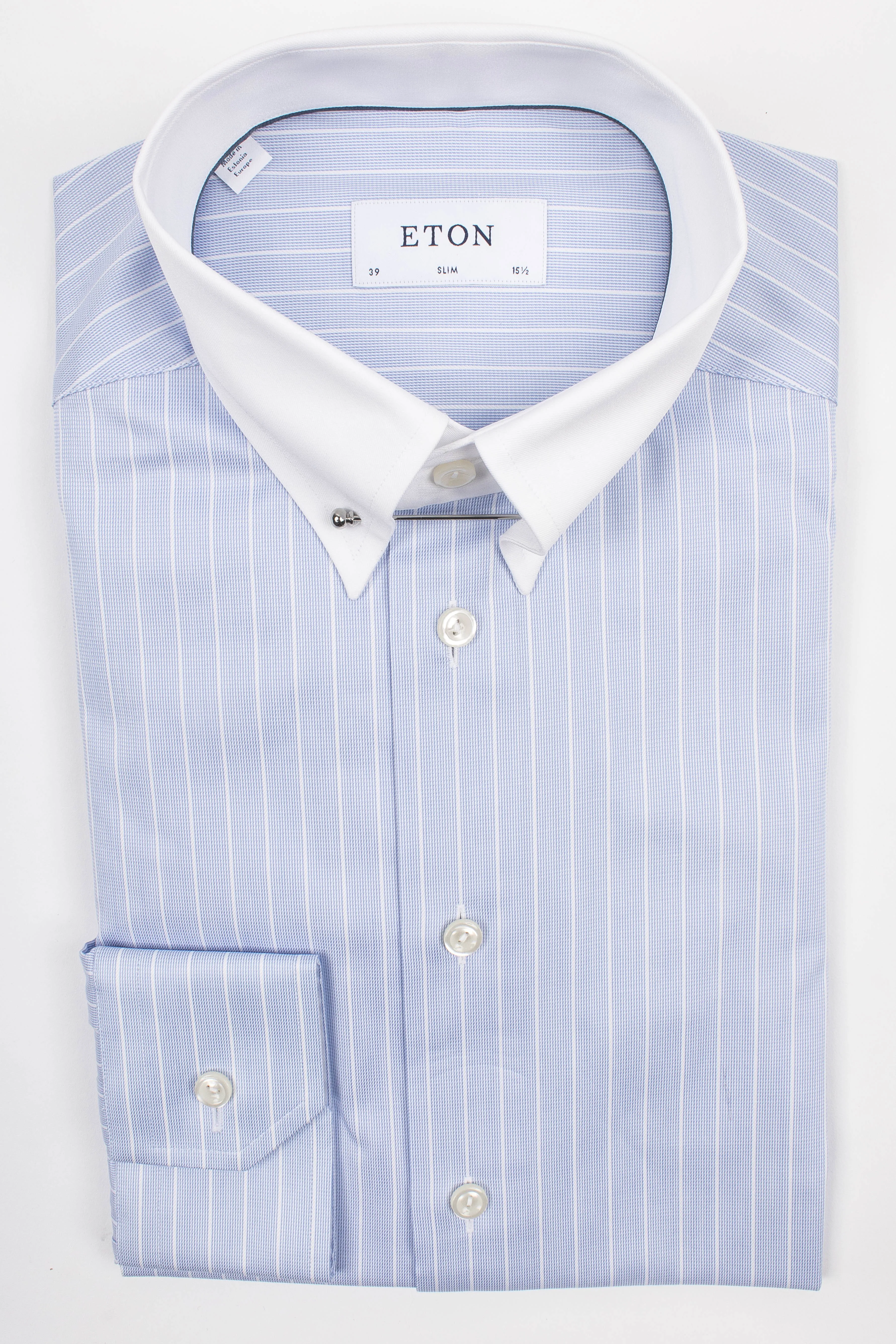 Striped Pin Collar Shirt