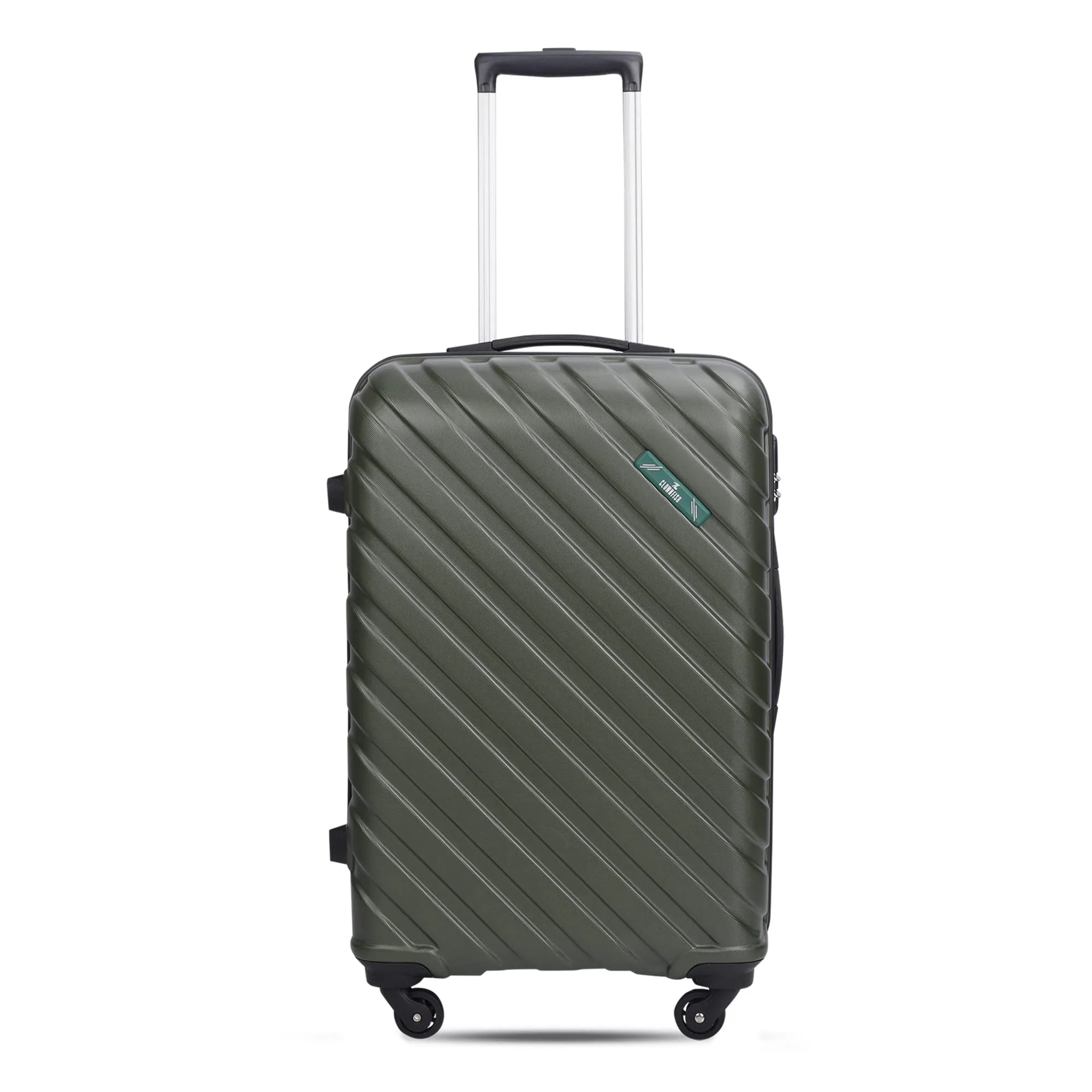 THE CLOWNFISH Armstrong Luggage ABS Hard Case Suitcase Four Wheel Trolley Bag- Bottle Green (Medium size, 65 cm- 24 inch)