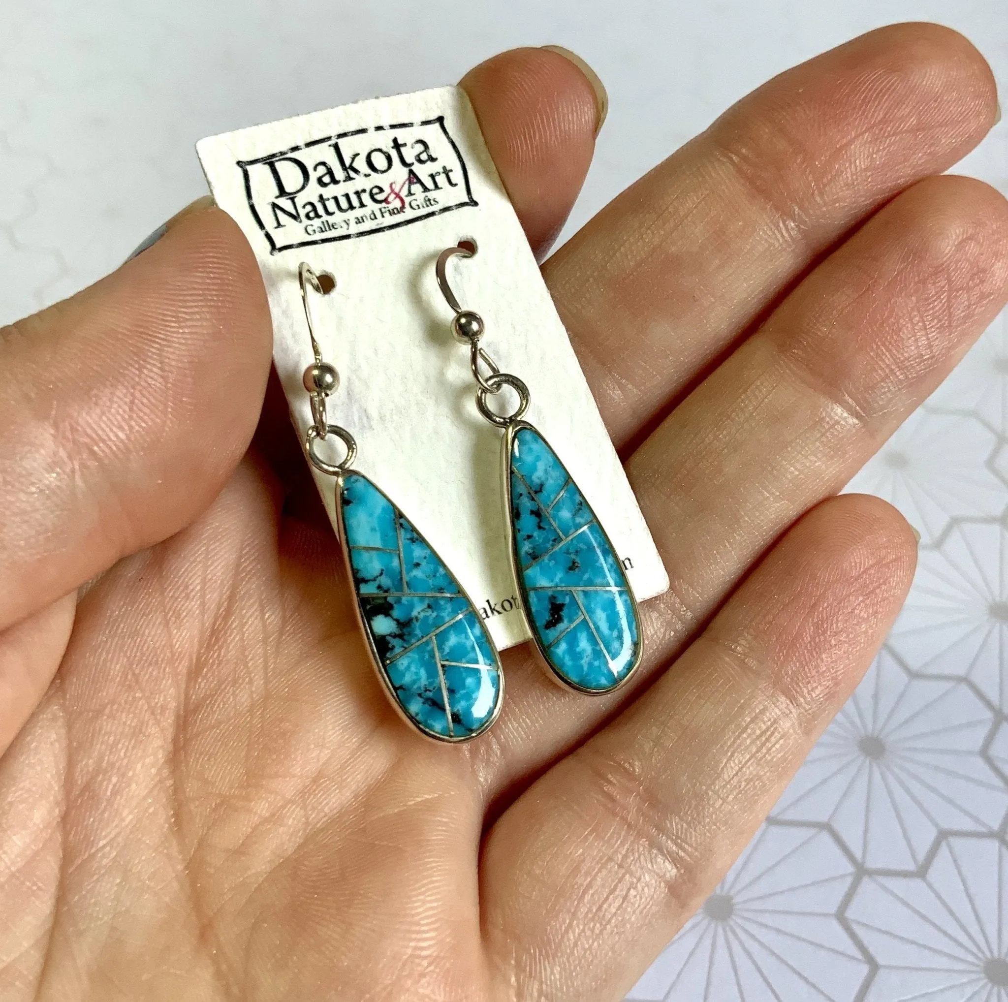 The Right Shade Kingman Turquoise Inlay Earrings