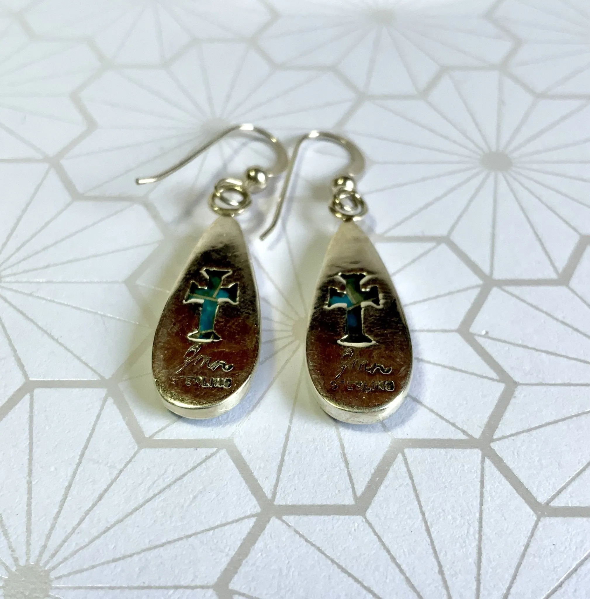 The Right Shade Kingman Turquoise Inlay Earrings