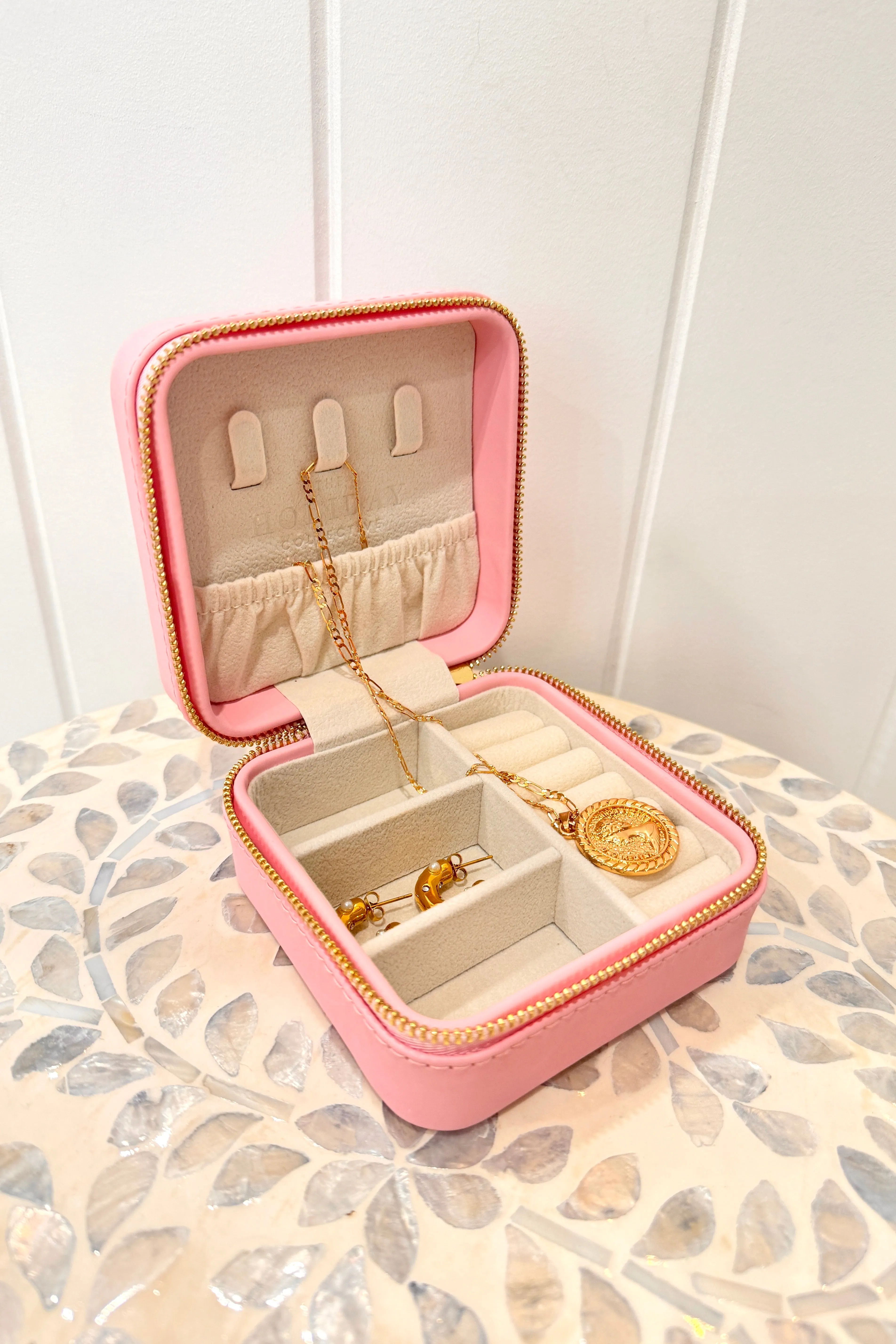 Travel Jewellery Box, Pink