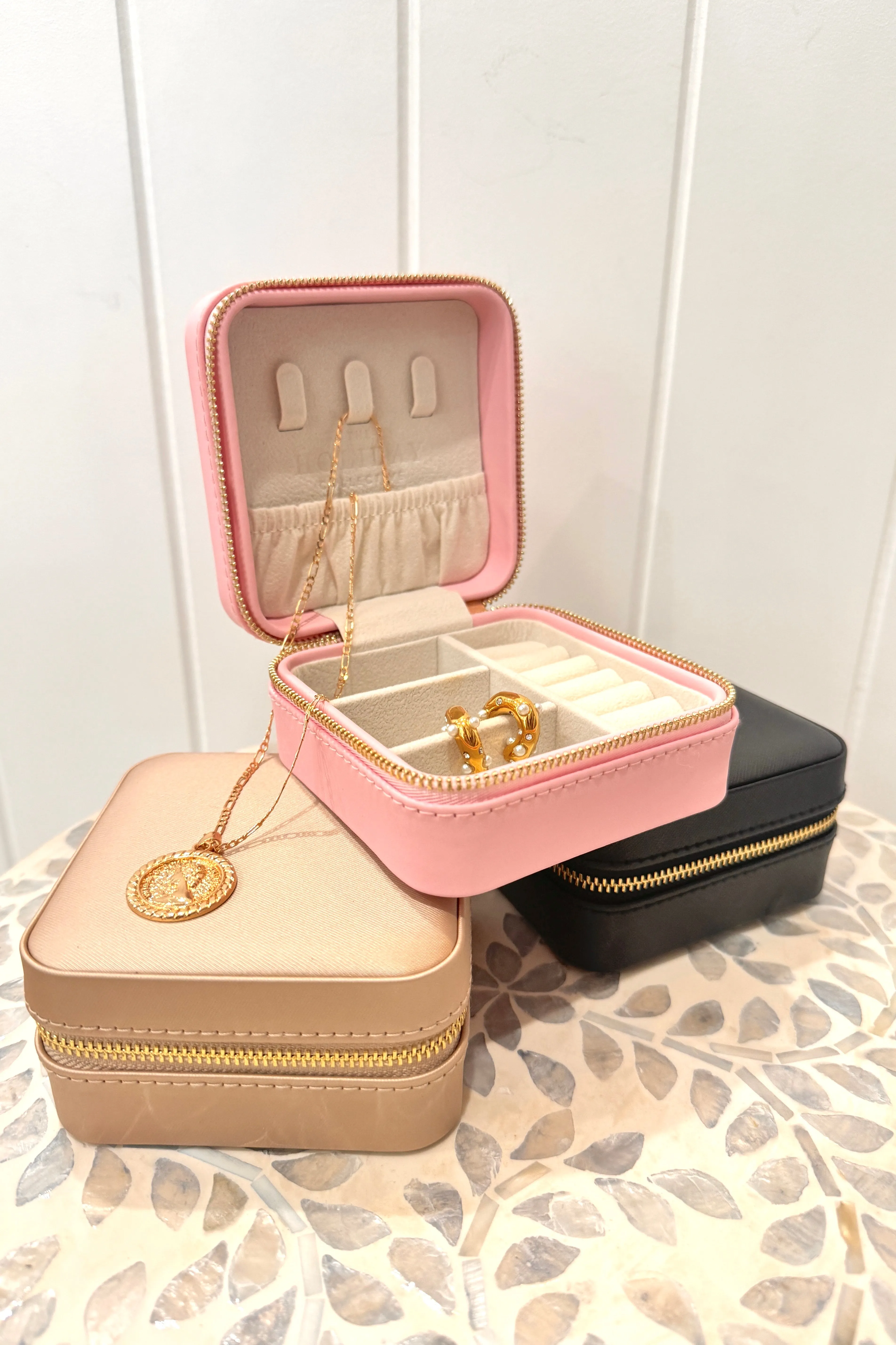 Travel Jewellery Box, Pink