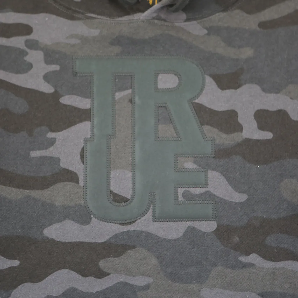 True Womens Logo Crop Hoodie Black Camo