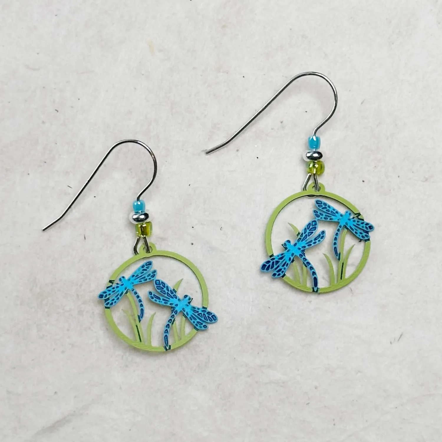 Two Blue Dragonfly Earrings