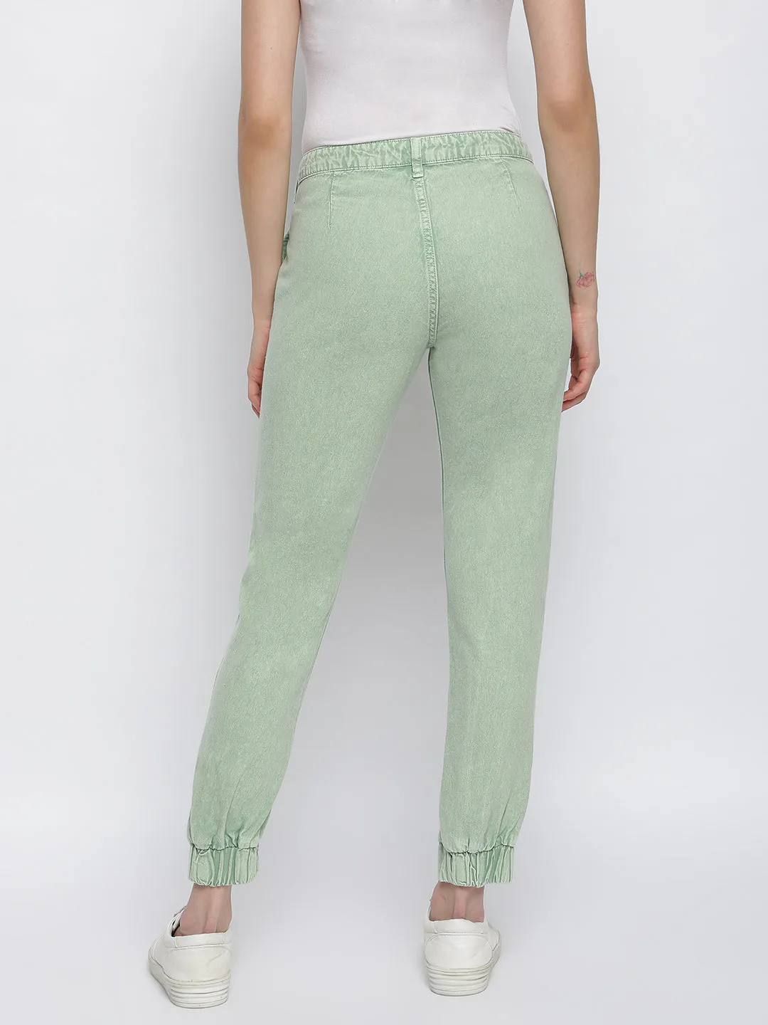 Women Green Cotton Joggers