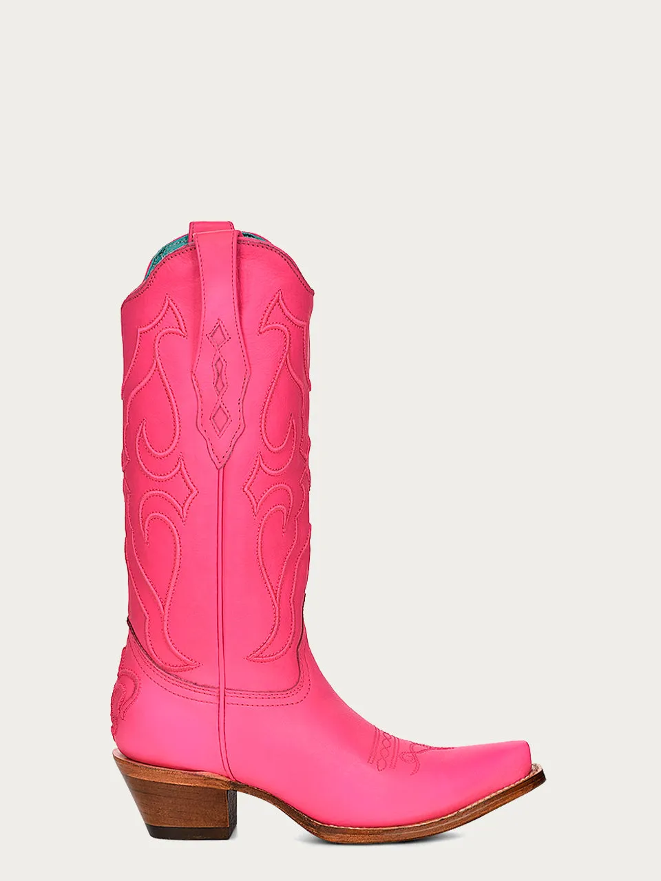 Z5138 - WOMEN'S EMBROIDERY FUCHSIA SNIP TOE COWBOY BOOT